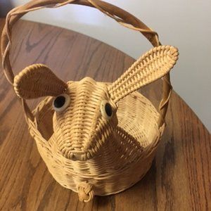 Very Vintage Wicker Rattan Easter Basket